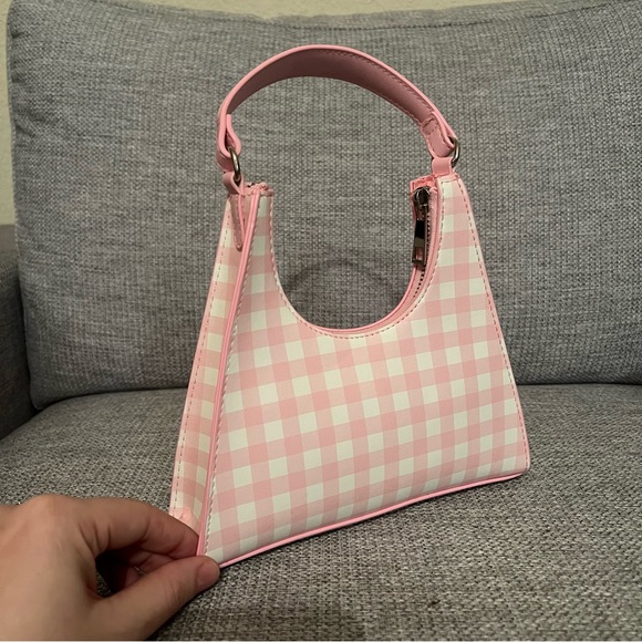 Pink & White Gingham Print Small Mini Purse Barbiecore - Picture 2 of 8